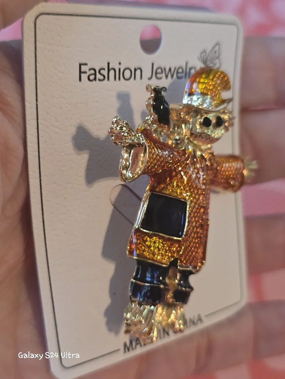 Scarecrow Fall Decor Brooch NEW